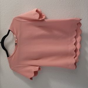Monteau Pink Scalloped Blouse (S)